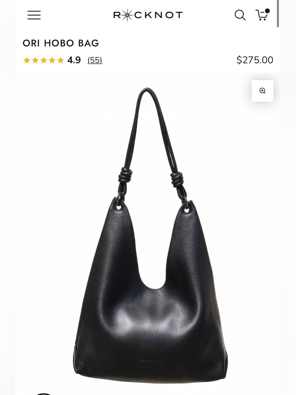 ORI Hobo Bag - Black Rocknot New!